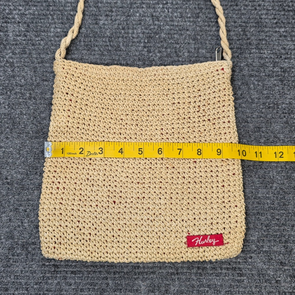 Vintage Hurley Woven Straw Shoulder Bag Women's Beige Red Lining Made in USA - Picture 7 of 7